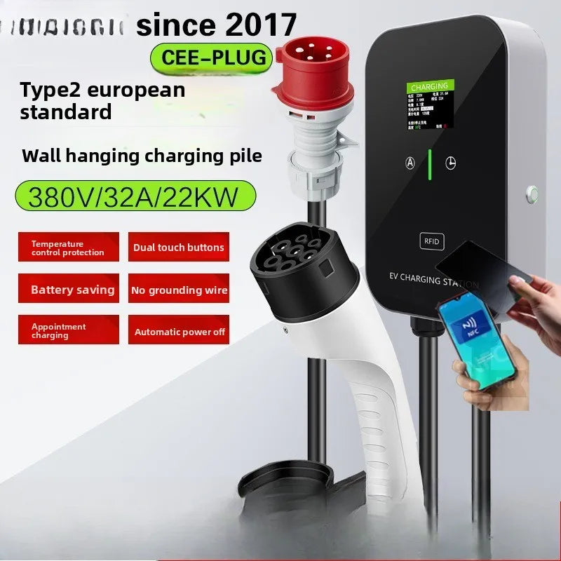 Bluetooth WiFi + APP colonnina di ricarica 7KW11KW22KW pistola AC EV auto elettrica