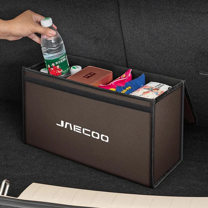 Caja de almacenamiento plegable para maletero de cuero de carbono para JAECOO OMODA J7 J8 J5 J9