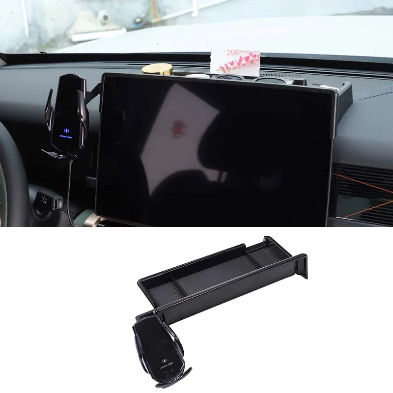 Chery iCAR 03 Jaecoo 6 J6 Caja de almacenamiento trasera para la pantalla de navegación central del coche con soporte para teléfono