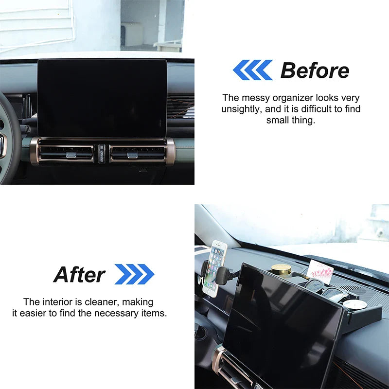 Chery iCAR 03 Jaecoo 6 J6 Caja de almacenamiento trasera para la pantalla de navegación central del coche con soporte para teléfono