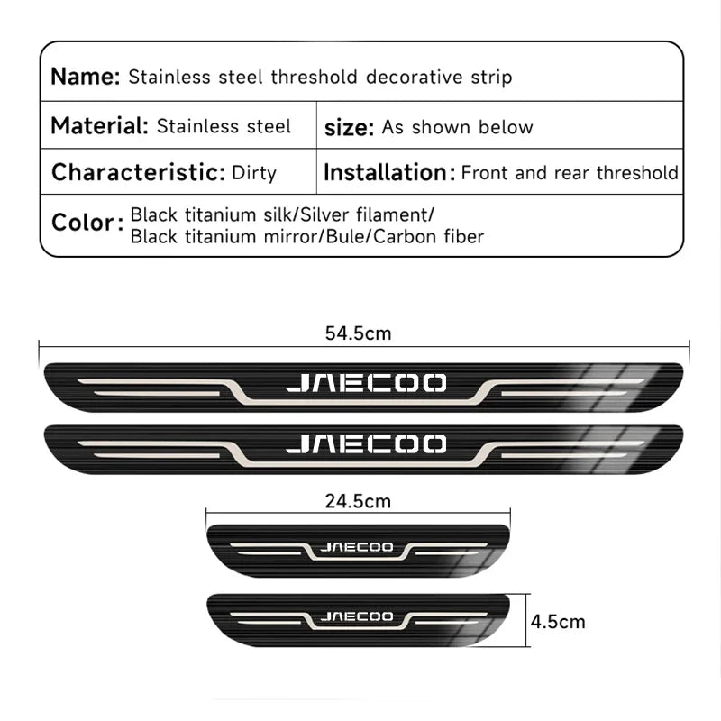 CHERY JAECOO J5 EV J7 J8 2023-2025 Pegatina Protector de umbral de puerta