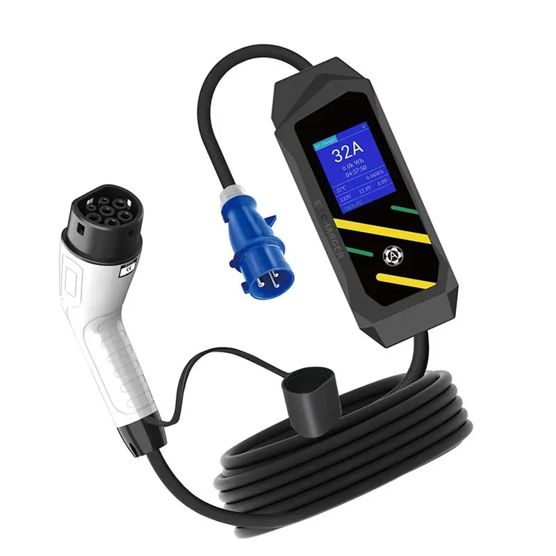 A99E-Tipo 2 EV 7KW 32A 1Fase Coche Eléctrico EVSE Cable de Carga Rápida Portátil con Control por APP Wifi y Bluetooth