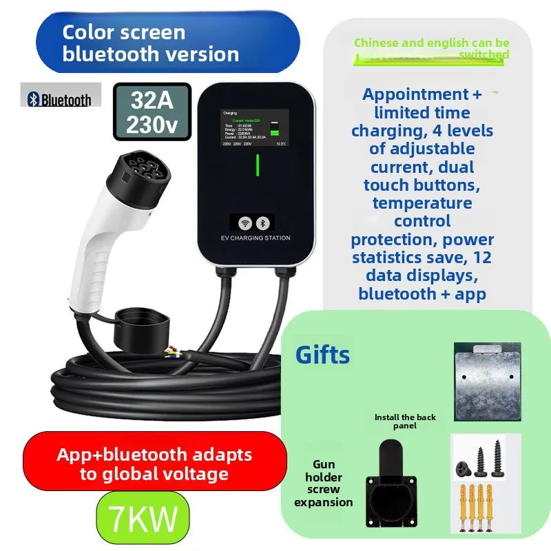 Pila de carga Bluetooth WiFi + APP 7KW11KW22KW CA con pistola EV para coche eléctrico