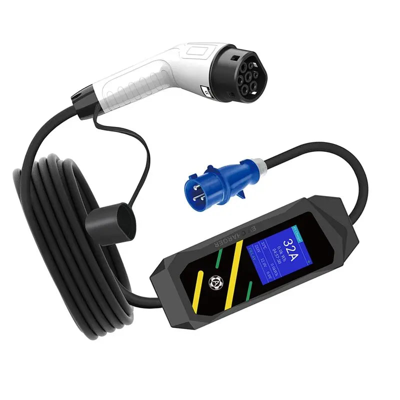 A99E-Tipo 2 EV 7KW 32A 1Fase Coche Eléctrico EVSE Cable de Carga Rápida Portátil con Control por APP Wifi y Bluetooth