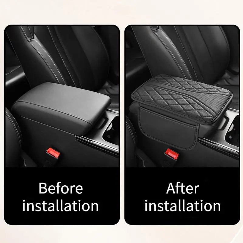 Almohadilla de piel sintética para reposabrazos de coche con bolsa de almacenamiento lateral para Omoda Jaecoo