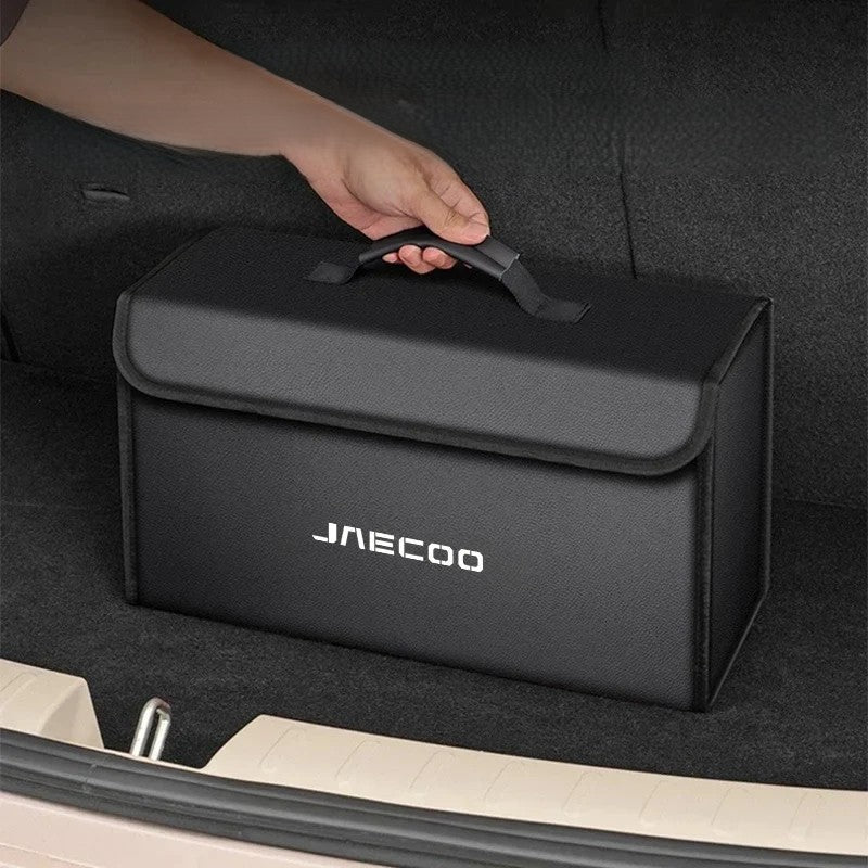Caja de almacenamiento plegable para maletero de cuero de carbono para JAECOO OMODA J7 J8 J5 J9