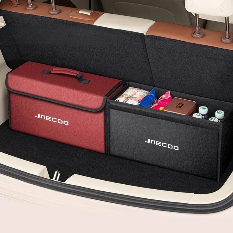 Caja de almacenamiento plegable para maletero de cuero de carbono para JAECOO OMODA J7 J8 J5 J9