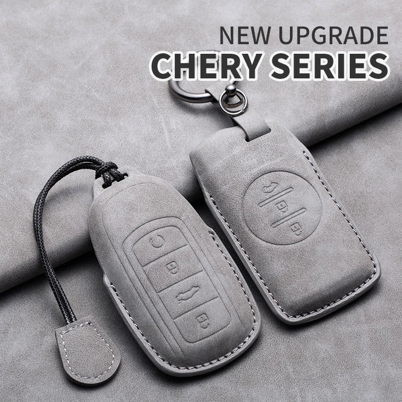 Leather Car Key Cover Case Shell Protector For Chery Jaecoo 7 J7 J8