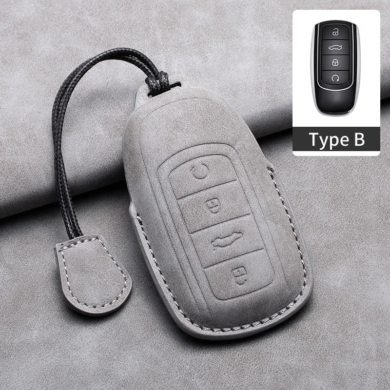Leather Car Key Cover Case Shell Protector For Chery Jaecoo 7 J7 J8