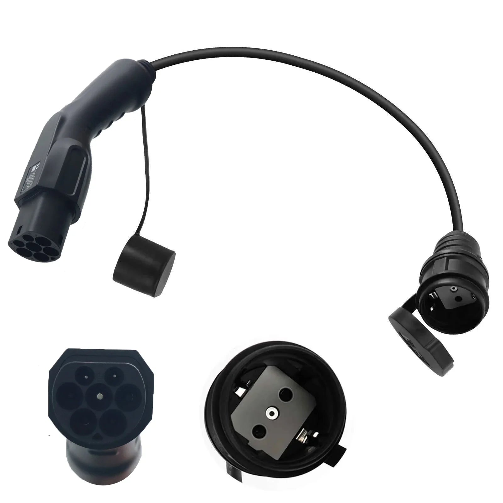 Adattatore da Presa Tipo 2 a Schuko 16A 3,5kW Spina Maschio Mennekes EC62196-2 a Presa EU per Monopattini Elettrici e E-Bike