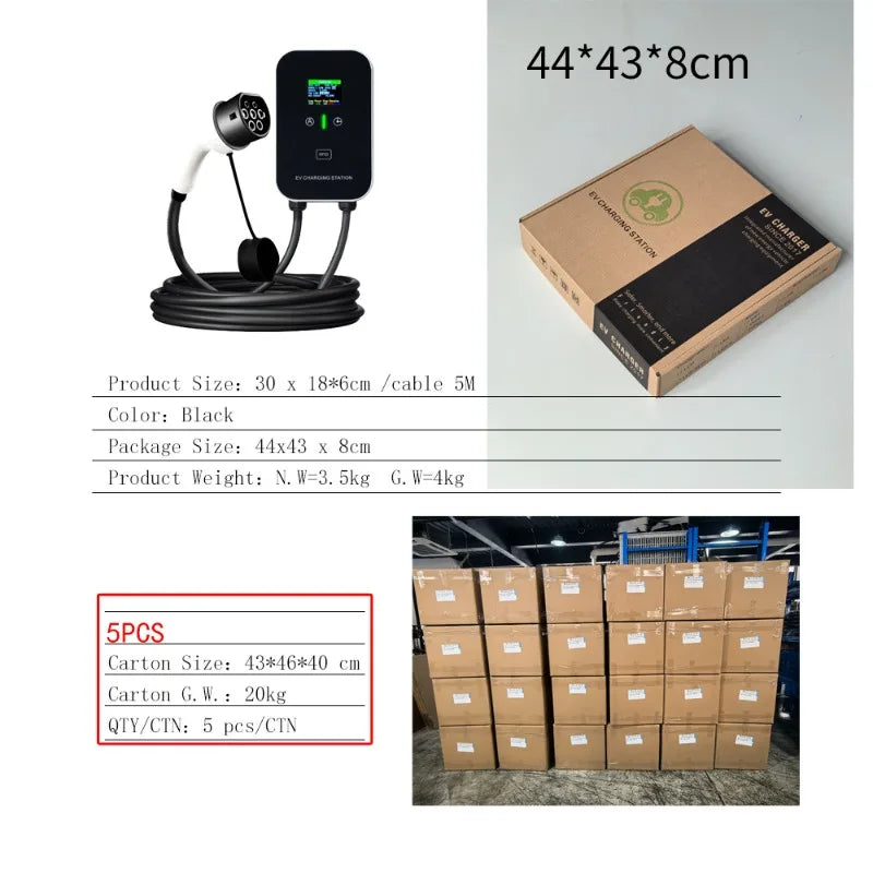 Pila de carga Bluetooth WiFi + APP 7KW11KW22KW CA con pistola EV para coche eléctrico