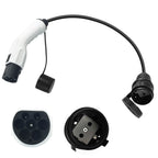 Adaptador de enchufe tipo 2 a Schuko 16A 3.5kw, enchufe macho Mennekes EC62196-2 a enchufe de la UE para patinetes eléctricos y bicicletas eléctricas