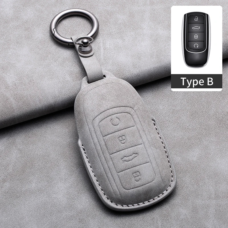 Leather Car Key Cover Case Shell Protector For Chery Jaecoo 7 J7 J8